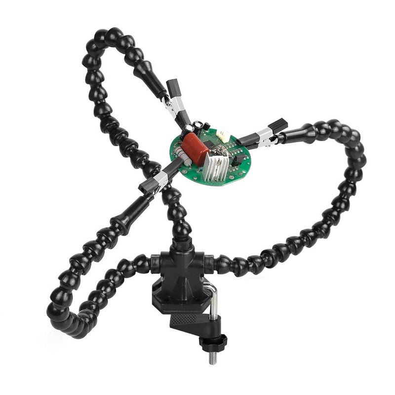 NOEVSBIG Helping Hands Soldering, Third Hand Soldering Tool PCB Holder Flexible Arms Helping Hands Crafts Jewelry Hobby Workshop Helping Station (Y3) - Image 1